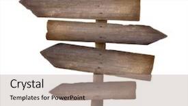  Presentation with wood - Slide deck with wood sign against a white background and a mint green colored foreground