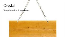  Presentation with chain - PPT theme featuring wood sign hanging background and a white colored foreground