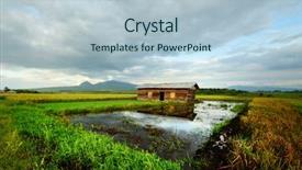  Presentation with cinta indonesia - Colorful theme enhanced with wood small building on rice backdrop and a  colored foreground