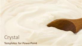  Presentation with lilac bush wood - PPT theme featuring wood spoon in sour cream background and a cream colored foreground