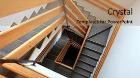  Presentation with stars - Presentation enhanced with wood stairs - abstract wide view on stars background and a coral colored foreground