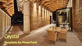  Presentation with interior - Beautiful presentation theme featuring wood stairs - modern style corridor interior backdrop and a  colored foreground