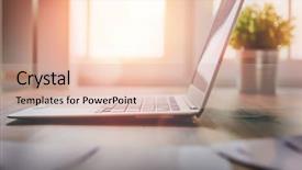  Presentation with dark vintage wood table texture - Cool new slides with wood table against the window backdrop and a lemonade colored foreground