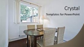  Presentation with dining table - Cool new presentation with wood table and knitted bamboo backdrop and a light gray colored foreground