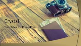  Presentation with dark vintage wood table texture - Theme consisting of wood table filtered image process background and a coral colored foreground