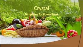  Presentation with organic - Beautiful PPT layouts featuring wood table in the garden backdrop and a tawny brown colored foreground