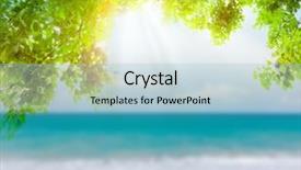  Presentation with sea sun - Slide deck featuring wood terrace on the beach sea and sun light background and a light blue colored foreground