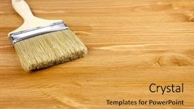  Presentation with timber wood wood texture wood - Slides featuring wood texture and paintbrush housework background and a yellow colored foreground