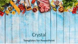  Presentation with free frames - Audience pleasing theme consisting of wood top view free backdrop and a light blue colored foreground