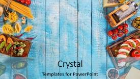  Presentation with free frames - Amazing PPT layouts having wood top view free backdrop and a light blue colored foreground