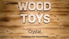  Presentation with wood board - Cool new PPT theme with wood toys words made backdrop and a coral colored foreground