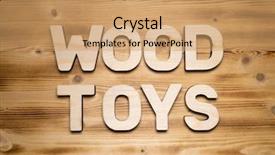  Presentation with retail - Cool new PPT layouts with wood toys words made backdrop and a coral colored foreground