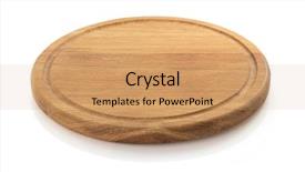  Presentation with cutting board - PPT layouts featuring wood tray - cutting board isolated on white background and a coral colored foreground