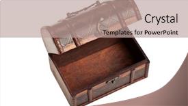  Presentation with treasure chest - Colorful PPT theme enhanced with wood treasure chest or box backdrop and a coral colored foreground