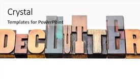  Presentation with fonts - Presentation design with wood type blocks mixed font background and a sky blue colored foreground