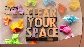  Presentation with clear - Cool new theme with wood type with crumpled notes backdrop and a coral colored foreground