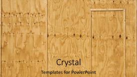  Presentation with design rustic wood wall texture - Colorful slides enhanced with wood wall and door background backdrop and a yellow colored foreground