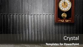  Presentation with vintage clock - Presentation theme consisting of wood-wall-with-a-clock background and a dark gray colored foreground