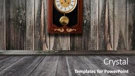  Presentation with vintage clock - Colorful presentation design enhanced with wood-wall-with-a-clock backdrop and a dark gray colored foreground