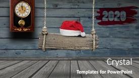  Presentation with vintage clock - Amazing slide deck having wood-wall-with-a-clock backdrop and a gray colored foreground