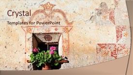  Presentation with council europe - Cool new PPT theme with wood window shutters - architectural detail in tirol europe backdrop and a lemonade colored foreground