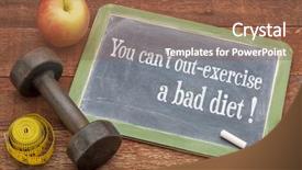  Presentation with bad apple - Slide set consisting of wood with a dumbbell apple background and a  colored foreground