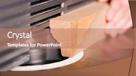  Presentation with carpenter - PPT theme having wood work - carpenter - only hands background and a coral colored foreground