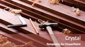  Presentation with lumber - Colorful PPT theme enhanced with wood working fine quality hardwood backdrop and a tawny brown colored foreground