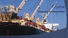  Presentation with bulk carrier - Amazing presentation having woodchip being loaded on to bulk carrier ship for export backdrop and a teal colored foreground