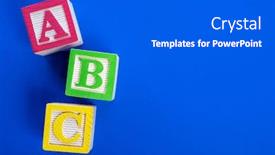  Presentation with blocks - Cool new slides with wooden-abc-blocks-on-blue backdrop and a gray colored foreground