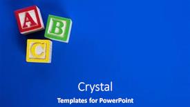  Presentation with abc - Cool new theme with wooden-abc-blocks-on-blue backdrop and a dark gray colored foreground