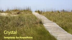 Presentation with access - Slide set enhanced with wooden access path to beach on bald head island north carolina background and a tawny brown colored foreground