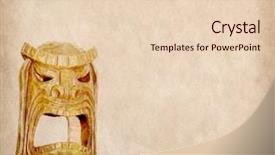  Presentation with mask - Slide deck with wooden african mask on old background and a lemonade colored foreground