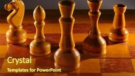 Presentation with queen chess - Colorful slides enhanced with wooden aged chess set backdrop and a tawny brown colored foreground