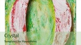  Presentation with alphabet - PPT theme having wooden alphabet block letter o background and a mint green colored foreground