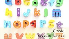  Presentation with children education - Presentation theme having wooden alphabet blocks for children background and a blonde colored foreground