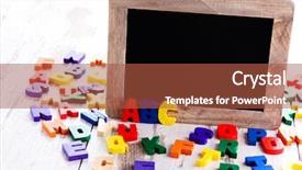  Presentation with border education - Colorful presentation design enhanced with wooden alphabet blocks backdrop and a red colored foreground
