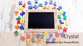  Presentation with alphabet border - Presentation design featuring wooden alphabet blocks background and a lemonade colored foreground