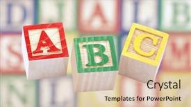  Presentation with baby blocks - Beautiful theme featuring wooden alphabet blocks backdrop and a lemonade colored foreground