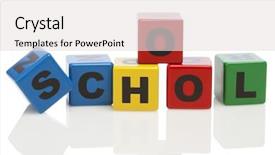  Presentation with wooden building blocks - Cool new theme with wooden alphabet building blocks backdrop and a sky blue colored foreground