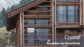  Presentation with switzerland - Presentation theme having wooden-architecture-in-zermatt-switzerland background and a tawny brown colored foreground