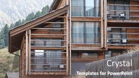  Presentation with switzerland - Theme with wooden-architecture-in-zermatt-switzerland background and a tawny brown colored foreground