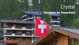  Presentation with switzerland - Presentation theme featuring wooden-architecture-in-zermatt-switzerland background and a dark gray colored foreground