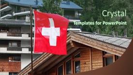  Presentation with switzerland - Presentation design consisting of wooden-architecture-in-zermatt-switzerland background and a tawny brown colored foreground