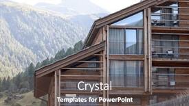  Presentation with switzerland - PPT layouts with wooden-architecture-in-zermatt-switzerland background and a dark gray colored foreground