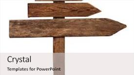  Presentation with arrows - Cool new theme with wooden arrows road sign isolated backdrop and a lemonade colored foreground