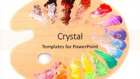  Presentation with paint art - Presentation theme featuring wooden art palette with blobs background and a lemonade colored foreground