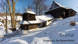  Presentation with unesco - PPT theme having wooden-articular-church-of-lestiny background and a seafoam green colored foreground