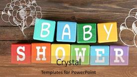  Presentation with baby shower - Beautiful presentation featuring wooden background baby shower backdrop and a coral colored foreground