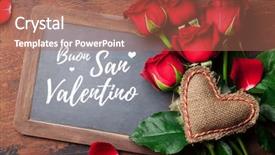  Presentation with greeting card - PPT theme with wooden background boun san valentino background and a coral colored foreground